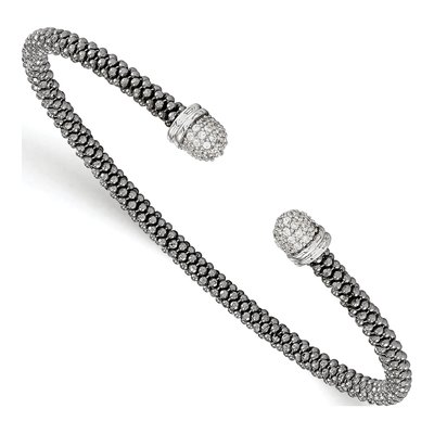 Sterling Silver CZ Cuff Bracelet
