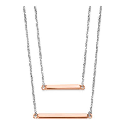 Rose Gold-Plated Sterling Silver Bar Necklace – view 3
