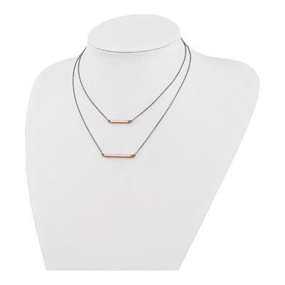 Rose Gold-Plated Sterling Silver Bar Necklace – view 5