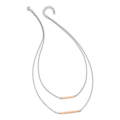 Rose Gold-Plated Sterling Silver Bar Necklace – view 6
