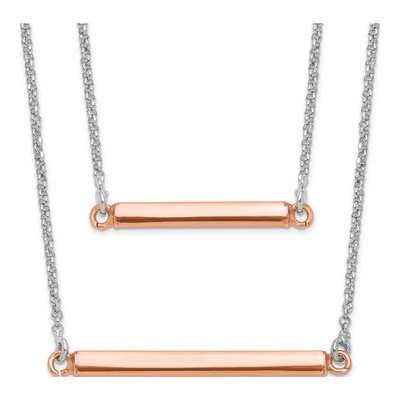 Rose Gold-Plated Sterling Silver Bar Necklace