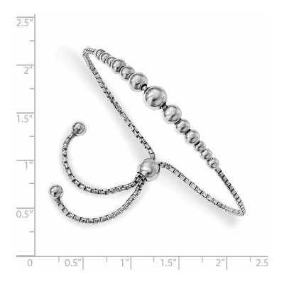 Sterling Silver Beaded Adjustable Bracelet – view 3