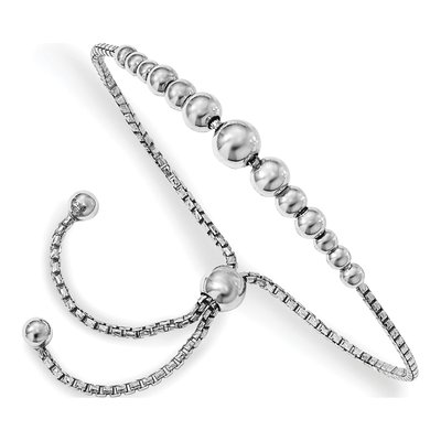 Sterling Silver Beaded Adjustable Bracelet