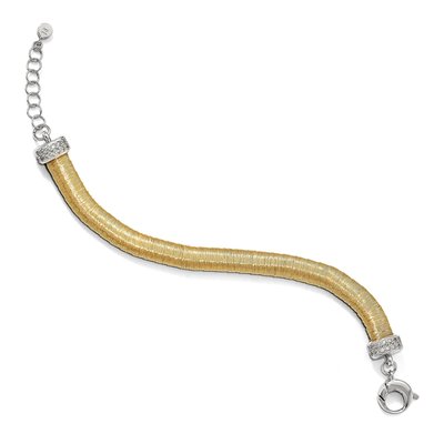 Gold-Plated Sterling Silver CZ Bracelet