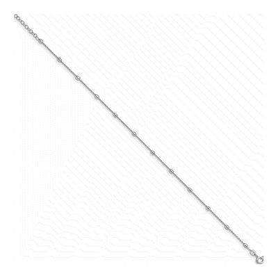 Sterling Silver Beaded Anklet – view 2