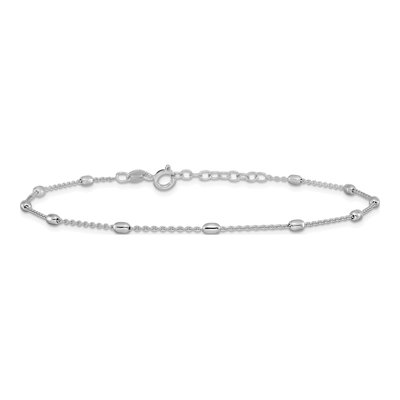 Sterling Silver Beaded Anklet – view 3