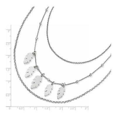 Sterling Silver Leaf Multi-Strand Necklace – view 4