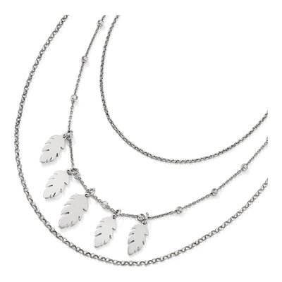 Sterling Silver Leaf Multi-Strand Necklace