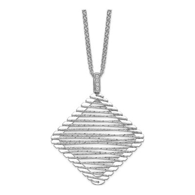 Sterling Silver CZ Pendant Necklace