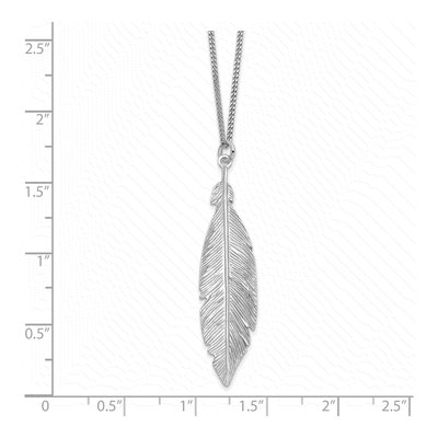 Sterling Silver Leaf Pendant Necklace – view 4