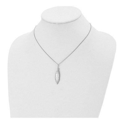 Sterling Silver Leaf Pendant Necklace – view 5