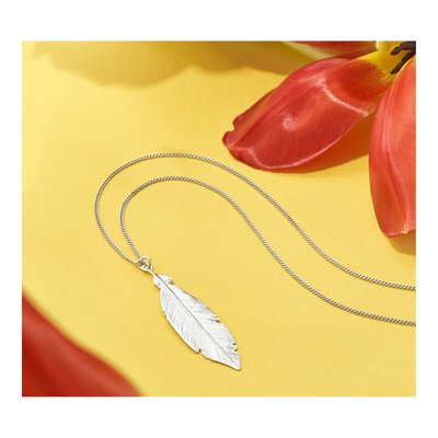 Sterling Silver Leaf Pendant Necklace – view 6