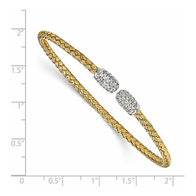 Gold-Plated Sterling Silver CZ Cuff Bracelet – view 2