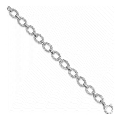 Sterling Silver CZ Woven Link Bracelet – view 2