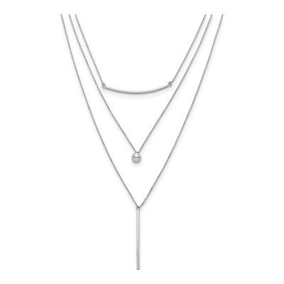 Sterling Silver Three Strand Necklace – view 3