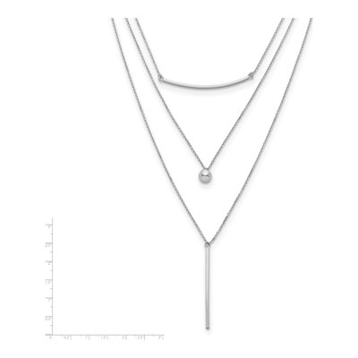 Sterling Silver Three Strand Necklace – view 4