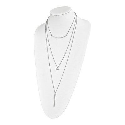 Sterling Silver Three Strand Necklace – view 5