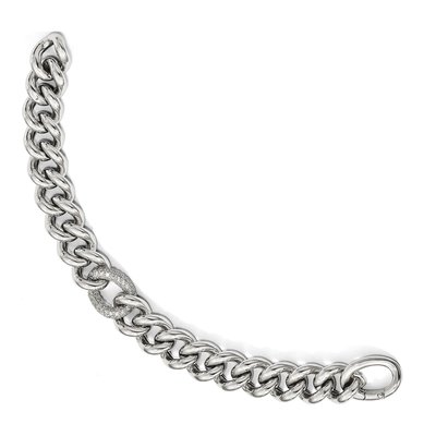 Sterling Silver CZ Woven Bracelet – view 2