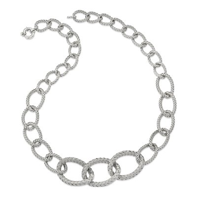 Sterling Silver Woven Necklace – view 5