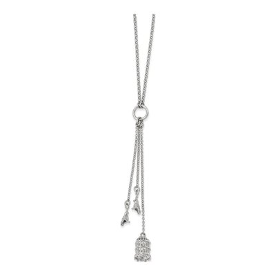 Sterling Silver Bird Cage Necklace – view 3