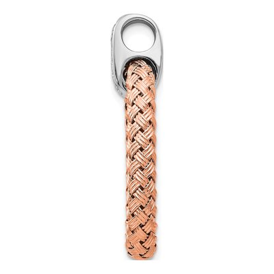 Rose Gold-Plated Sterling Silver CZ Braided Oval Pendant – view 4