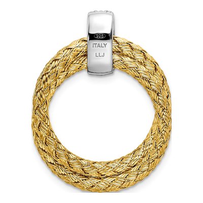 Gold-Plated Sterling Silver CZ Braided Pendant – view 5