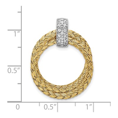 Gold-Plated Sterling Silver CZ Braided Pendant – view 6