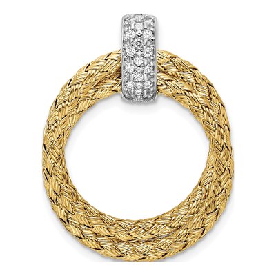 Gold-Plated Sterling Silver CZ Braided Pendant