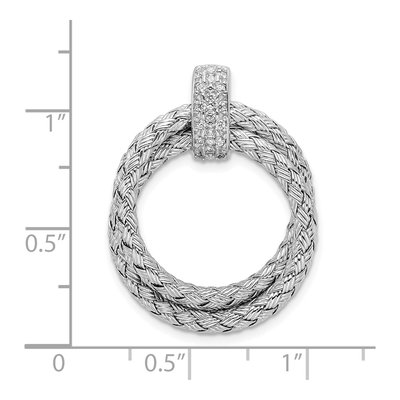 Sterling Silver CZ Braided Pendant – view 6