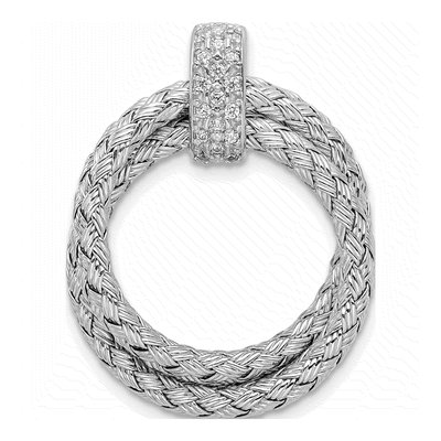 Sterling Silver CZ Braided Pendant