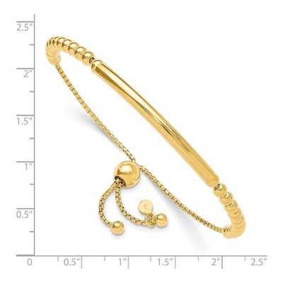 Gold-Plated Sterling Silver Beaded Adjustable Bracelet – view 2