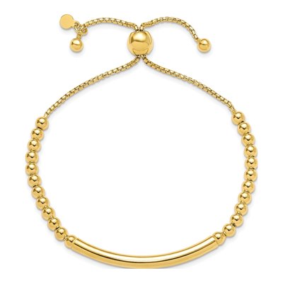 Gold-Plated Sterling Silver Beaded Adjustable Bracelet – view 3