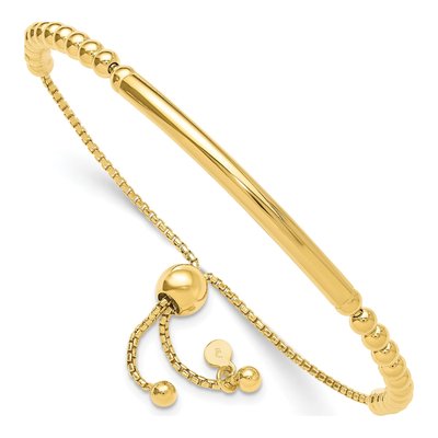 Gold-Plated Sterling Silver Beaded Adjustable Bracelet