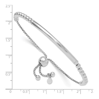 Sterling Silver Beaded Adjustable Bracelet – view 3