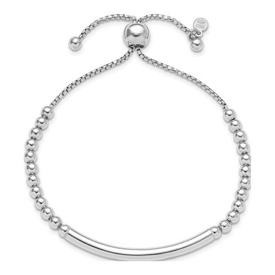 Sterling Silver Beaded Adjustable Bracelet – view 4