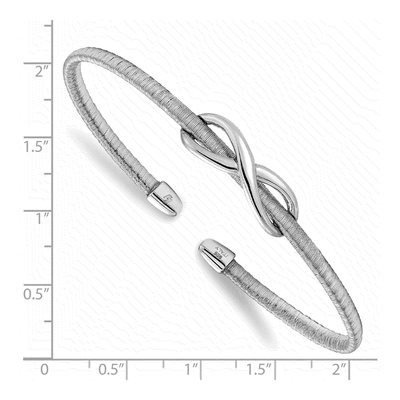 Sterling Silver Textured Infinity Cuff Bracelet – view 2