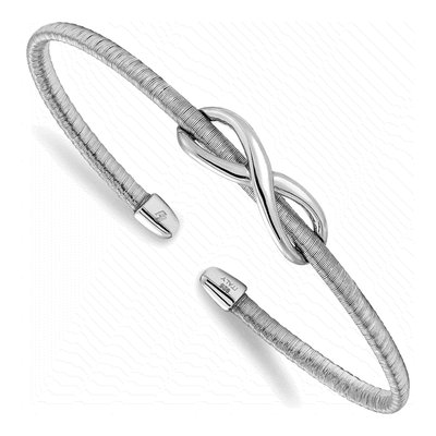 Sterling Silver Textured Infinity Cuff Bracelet