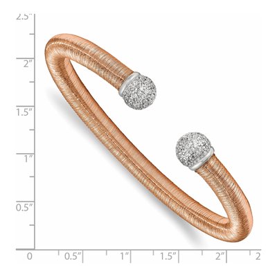 Sterling Silver CZ Cuff Bangle Bracelet – view 2