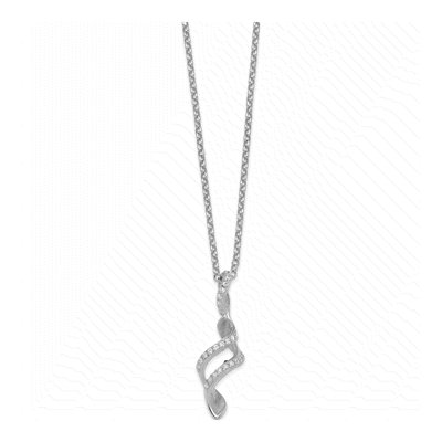 Sterling Silver CZ Twisted Pendant Necklace – view 2