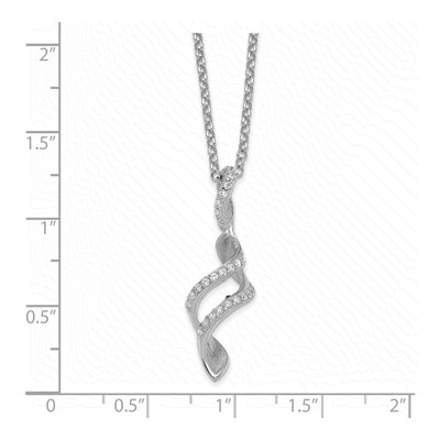 Sterling Silver CZ Twisted Pendant Necklace – view 3