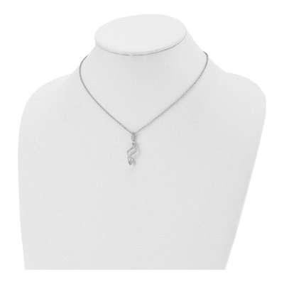 Sterling Silver CZ Twisted Pendant Necklace – view 4