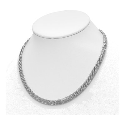 Sterling Silver Textured Mesh Necklace – view 3