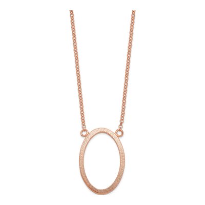 Rose Gold-Plated Sterling Silver Oval Necklace – view 2