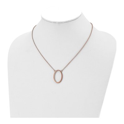 Rose Gold-Plated Sterling Silver Oval Necklace – view 4
