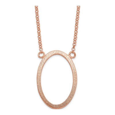 Rose Gold-Plated Sterling Silver Oval Necklace