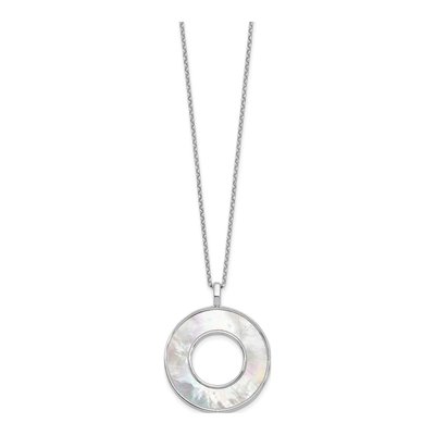 Sterling Silver Circle Pendant Necklace – view 3