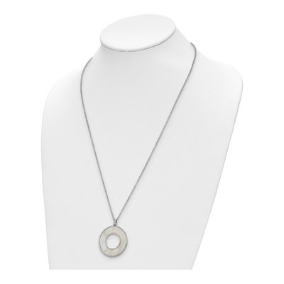 Sterling Silver Circle Pendant Necklace – view 4