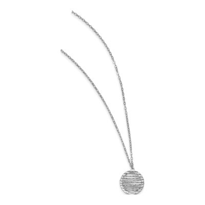 Sterling Silver Diamond-Cut Circle Necklace – view 3