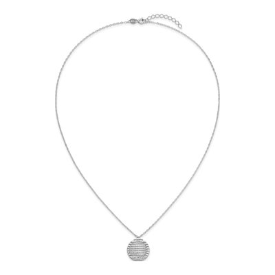 Sterling Silver Diamond-Cut Circle Necklace – view 6