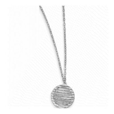 Sterling Silver Diamond-Cut Circle Necklace
